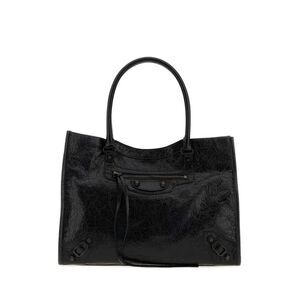 Balenciaga Women Black Leather Small Le City Handbag